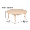 Flash Furniture Round 45 W X 45 L X 23.75 H, Plastic, Steel, Brown YU-YCX-005-2-ROUND-TBL-NAT-GG